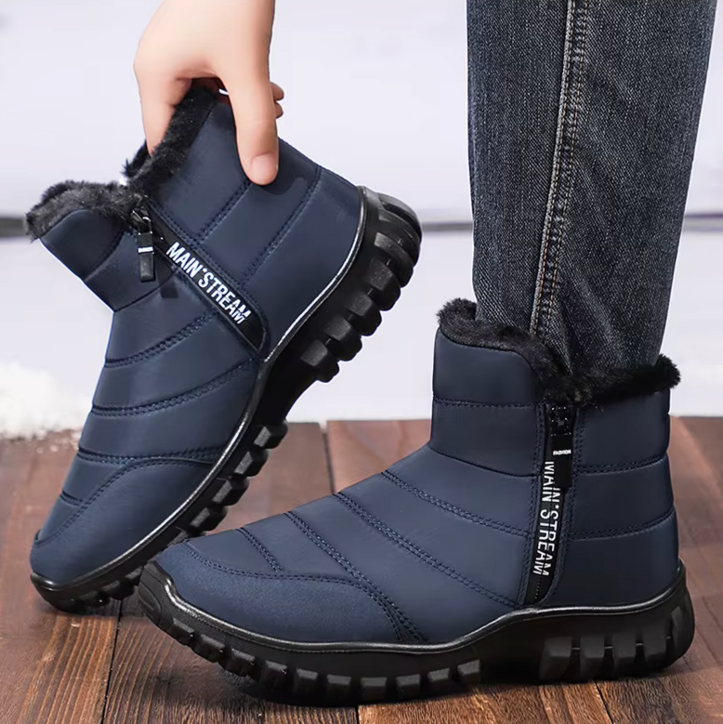 CozyStep™ Men's Waterproof Side-Zip Winter Boots – Ultra Warm & Orthopedic Comfort