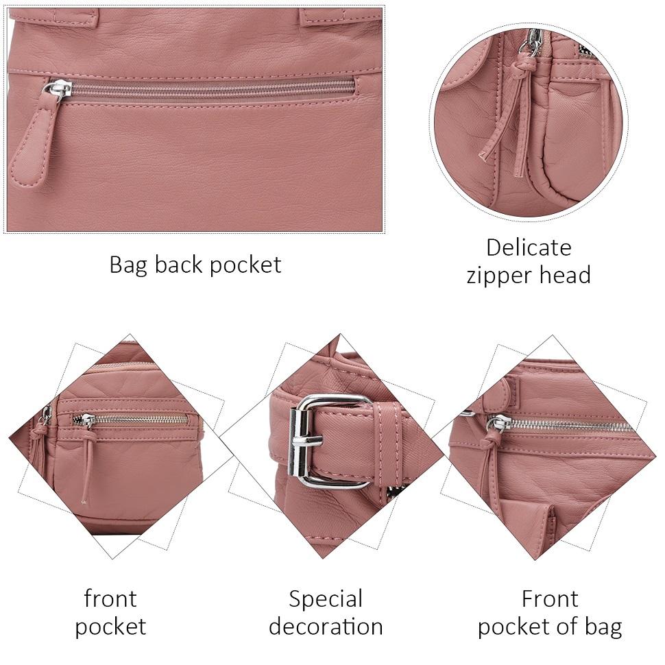Premium Soft Leather Crossbody Bag, Multi-Pocket Shoulder Bag