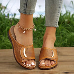 2023 HealthyFit™ Women's Orthopedic Perforated Slide Sandals, Wear-resistant Peep Toe Comfy Shoes