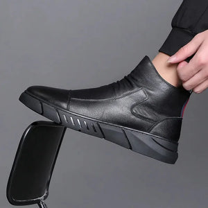 Men's Orthopedic Italian Handmade Genuine Leather Zipper Martin Boots