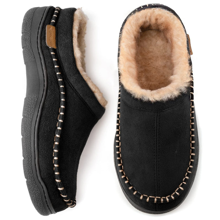 🔥🚀 Hot Sale! Limited Stock! 🌟👟💥Men's Daily Non-Slip Warm Plush Wide Toe Slip-On Loafers Slippers