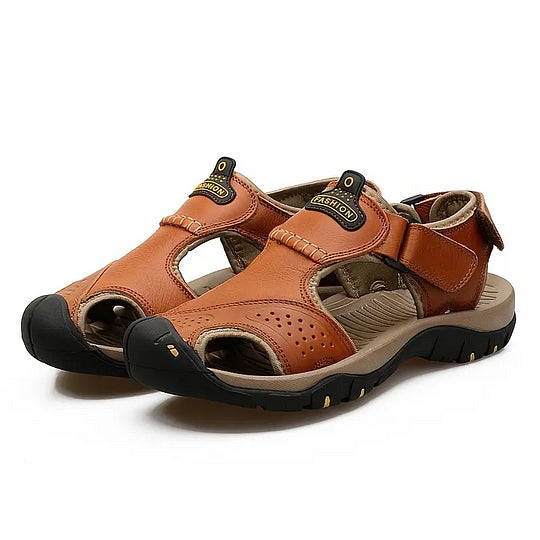 Men's Orthopedic Support Non-slip Sport Sandals Lightweight Trail Hiking Leather Sandals