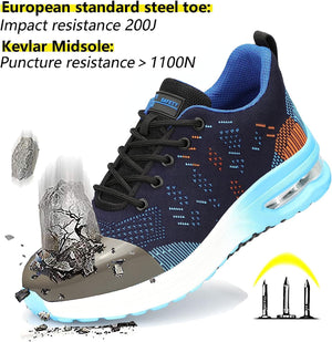 🔥On This Week Sale OFF 45%🔥 - 2023 Men's Steel Toe Safety Shoes, Anti-Smash Air Cushion Indestructible Working Shoes