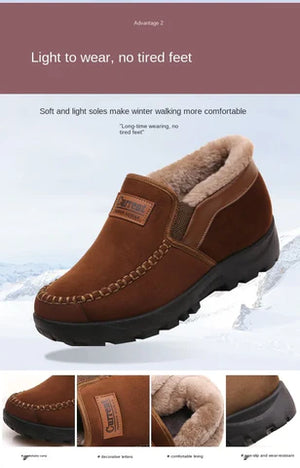 2023 Men's Orthopedic Comfortable Waterproof Warm Cow Leather Snow Boots