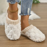 🔥Christmas Sale 50%🔥Colorblock Faux Fur Slippers, Casual Slip On Plush Lined Shoes, Comfortable Indoor Home Slippers