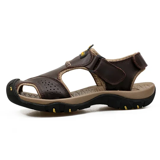 Men's Orthopedic Support Non-slip Sport Sandals Lightweight Trail Hiking Leather Sandals