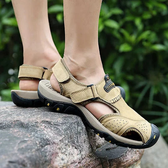 Men's Orthopedic Support Non-slip Sport Sandals Lightweight Trail Hiking Leather Sandals