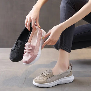 2024 Women's Orthopedic Lace Up Loafers, Thick Bottom Platform Sneakers, Lightweight Non-slip Outdoor Shoes