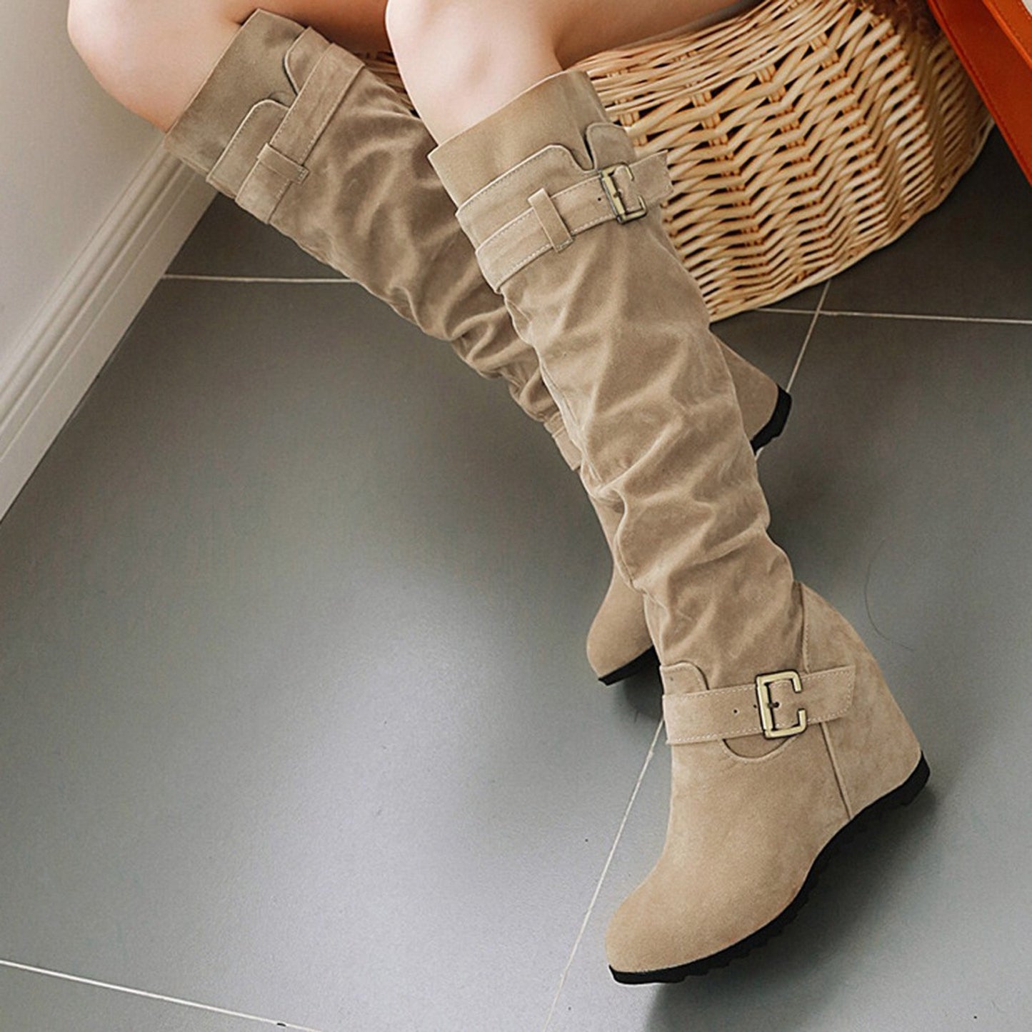 Women Vintage Boots Short Boots Thick High Heel Middle Ankle Boots Comfortable Women's Fashion Boots Botas Sapatos Feminino