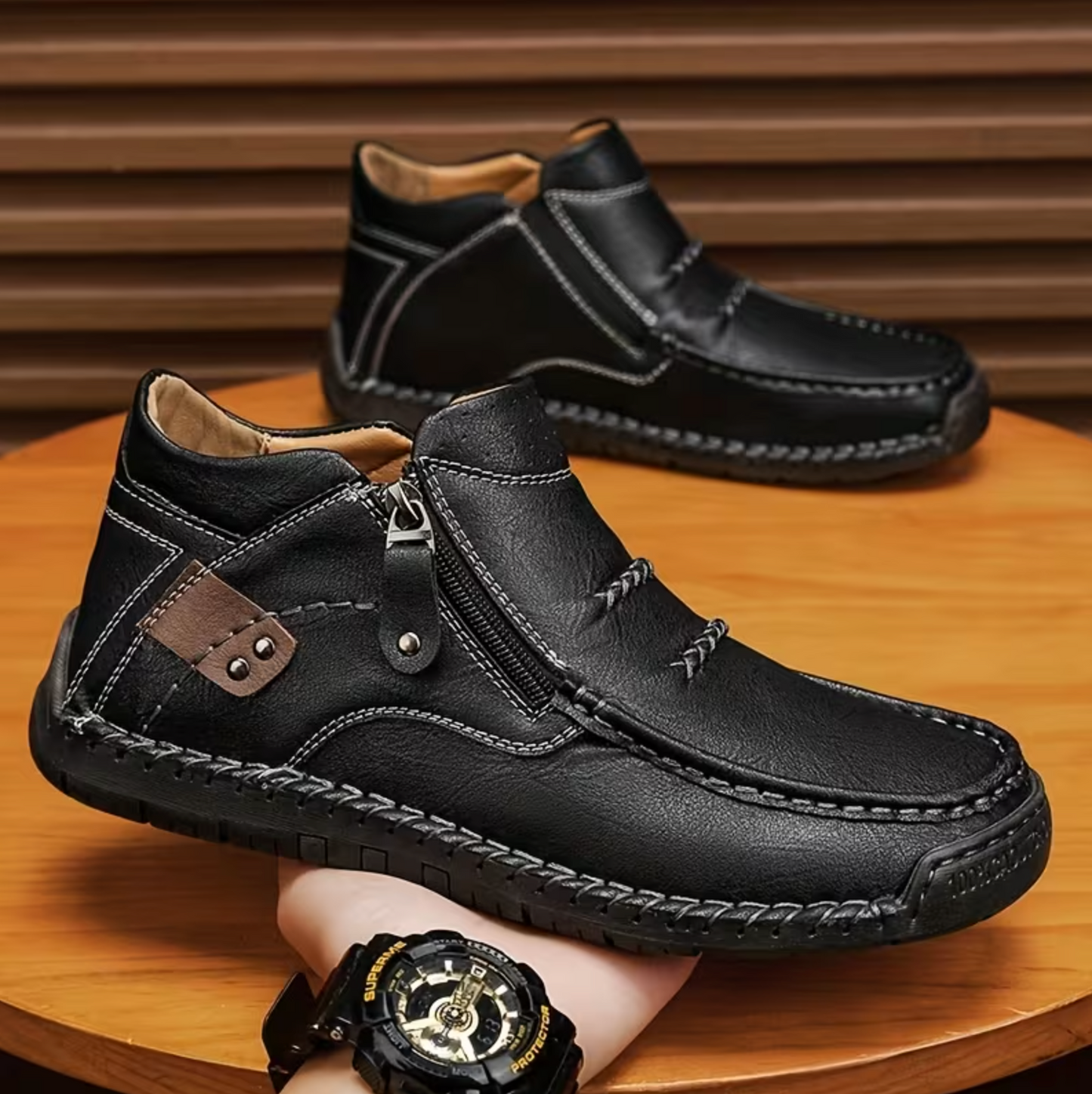 2026 EaseStep™ Classic Hand-Stitched Leather Loafers – Comfortable, Supportive, Slip-On