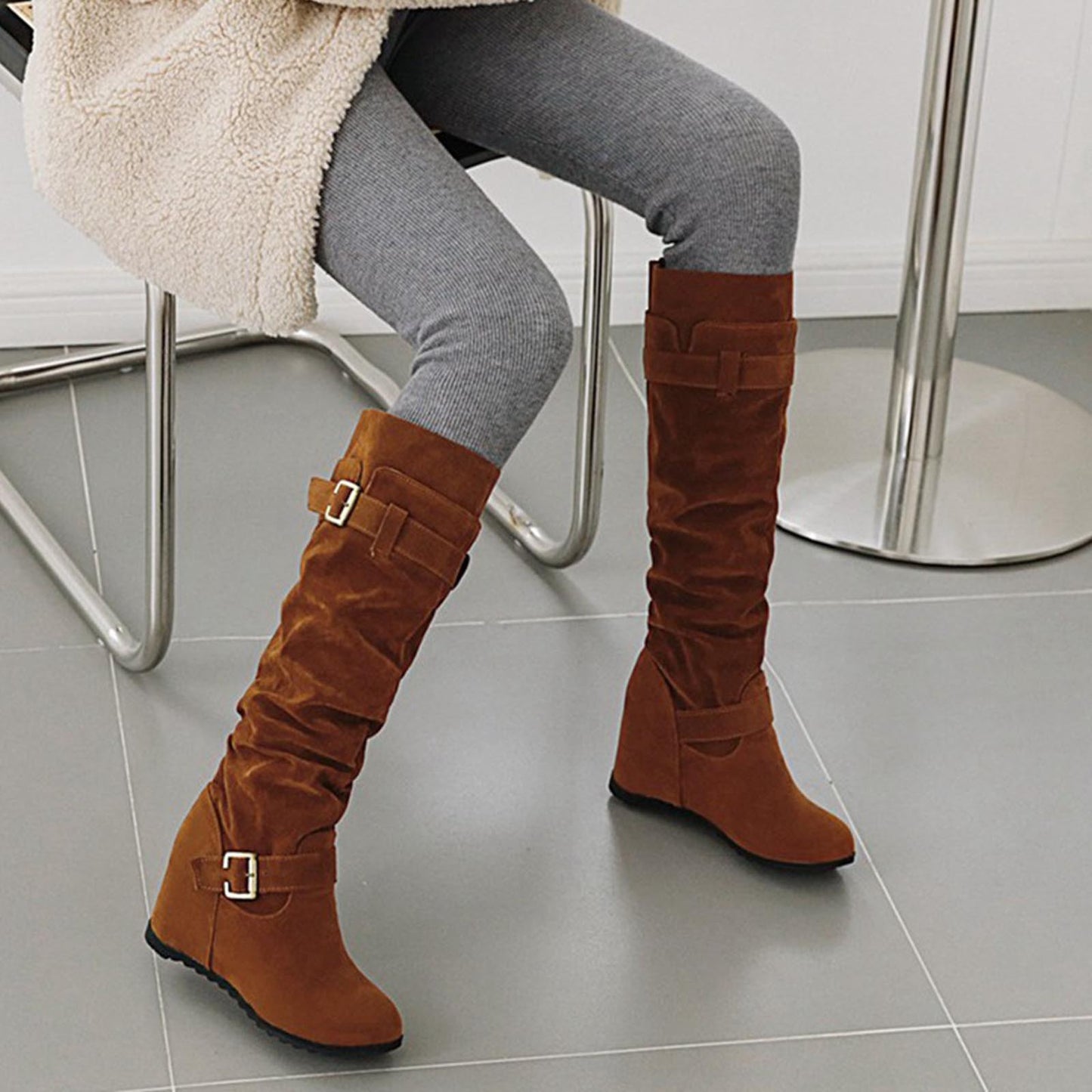 Women Vintage Boots Short Boots Thick High Heel Middle Ankle Boots Comfortable Women's Fashion Boots Botas Sapatos Feminino