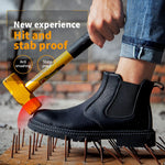 2023 Waterproof Safety Work Shoes For Men, Steel Head Leather Indestructible Security Boots