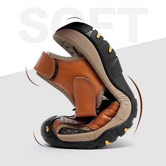 Men's Orthopedic Support Non-slip Sport Sandals Lightweight Trail Hiking Leather Sandals