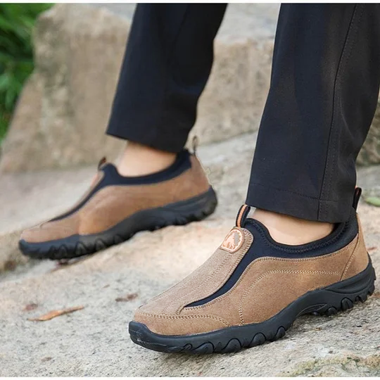 (⏰Limited Time Sale 45% OFF) Men's Orthopedic Slip-On Shoes, Lightweight Comfortable Wide Toe Walking Shoes