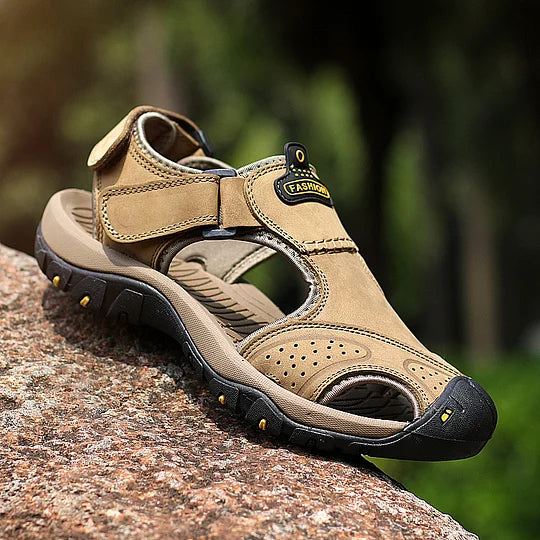 Men's Orthopedic Support Non-slip Sport Sandals Lightweight Trail Hiking Leather Sandals